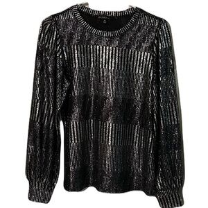 Studio by JPR Shimmering Black‎ Long Sleeve Blouse